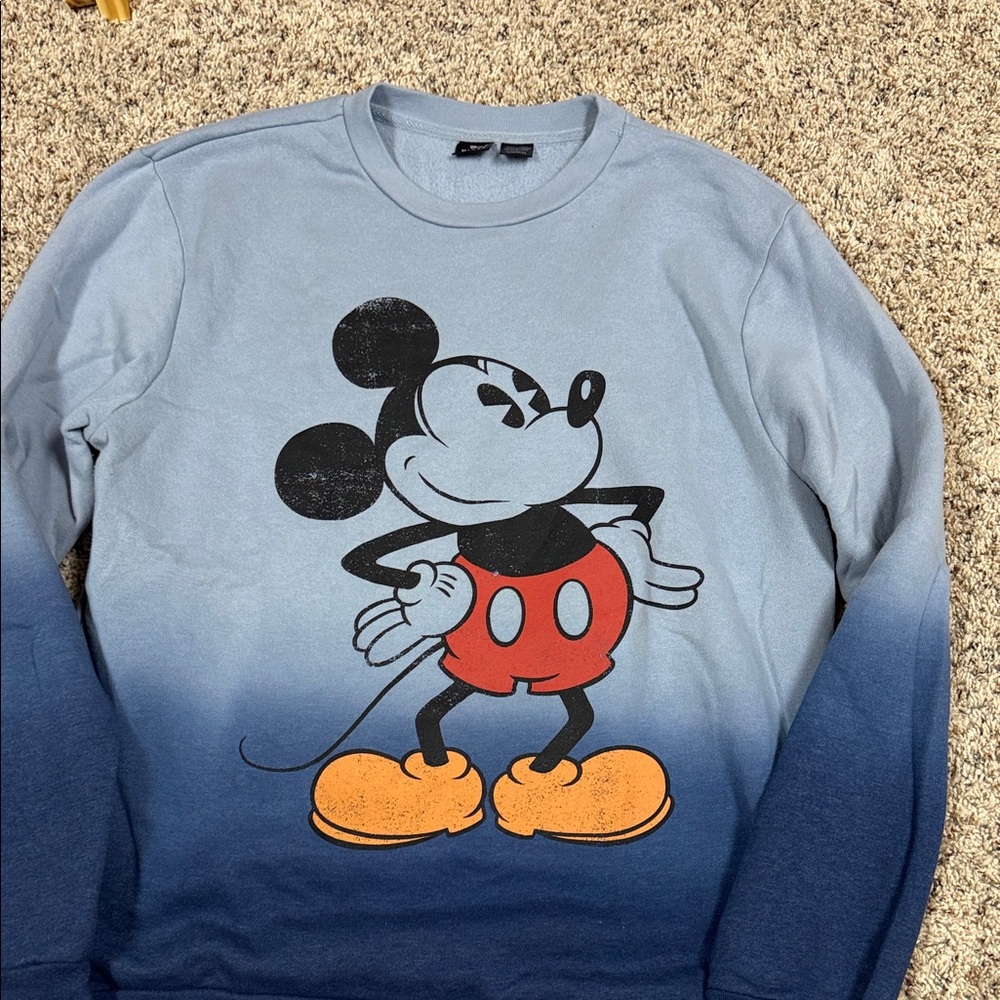 Disney Mickey Mouse Ombre Blue Sweater